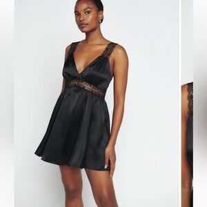 Reformation Elina Silk Dress Black - Size 4 NWT
